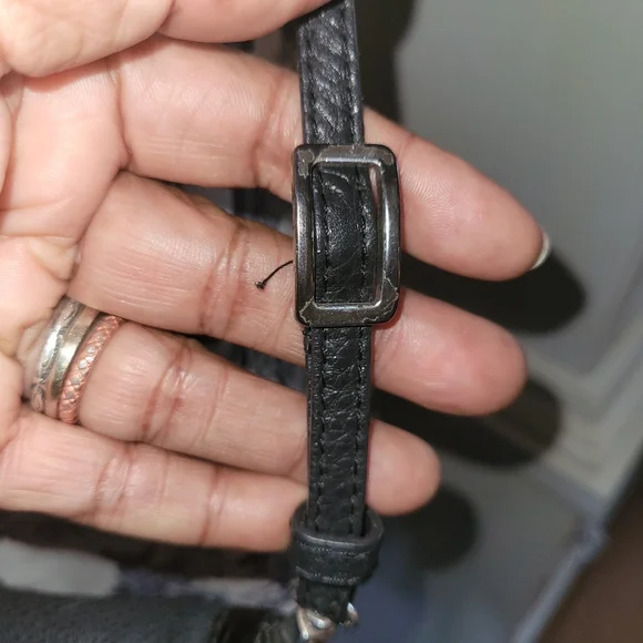 Brighton Vintage Brown & Black Leather Crossbody Bag - Picture 9 of 10